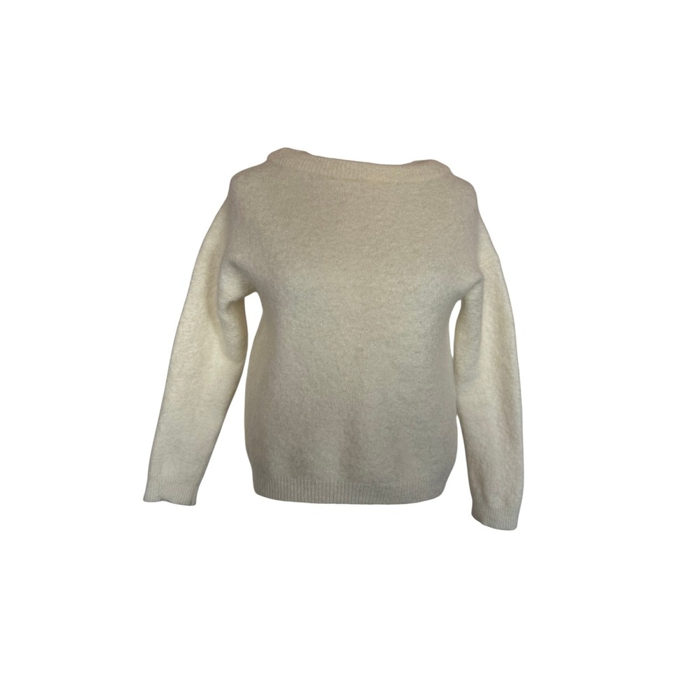 Acne Studios Cream Mohair Wool Blend Crew Neck Sweater SZ XS
